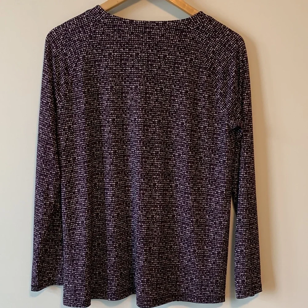 Michael Kors Dark Orchid all over pattern Blouse Size Medium NWT - Picture 10 of 16